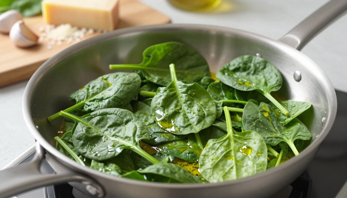 Jak przygotować szpinak do makaronu