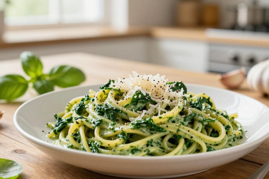 Jak zrobić makaron ze szpinakiem